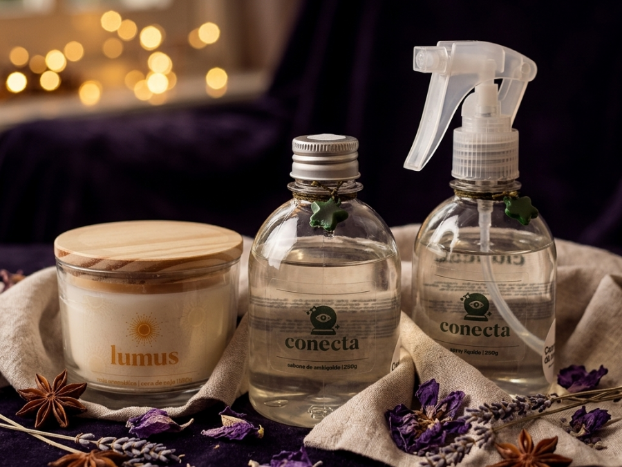 Kit corporativo com vela e aromas