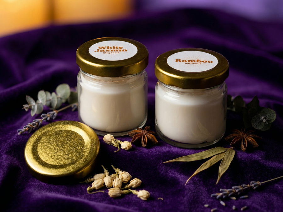 Velas artesanais em potes